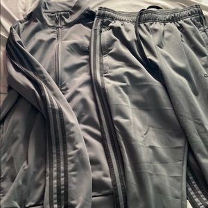Grey adidas track suite